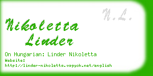 nikoletta linder business card